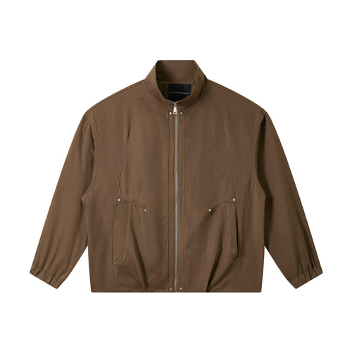 Herren Kurz geschnittener Utility-Blouson mit hohem Funnelkragen und Pattentaschen Drune
