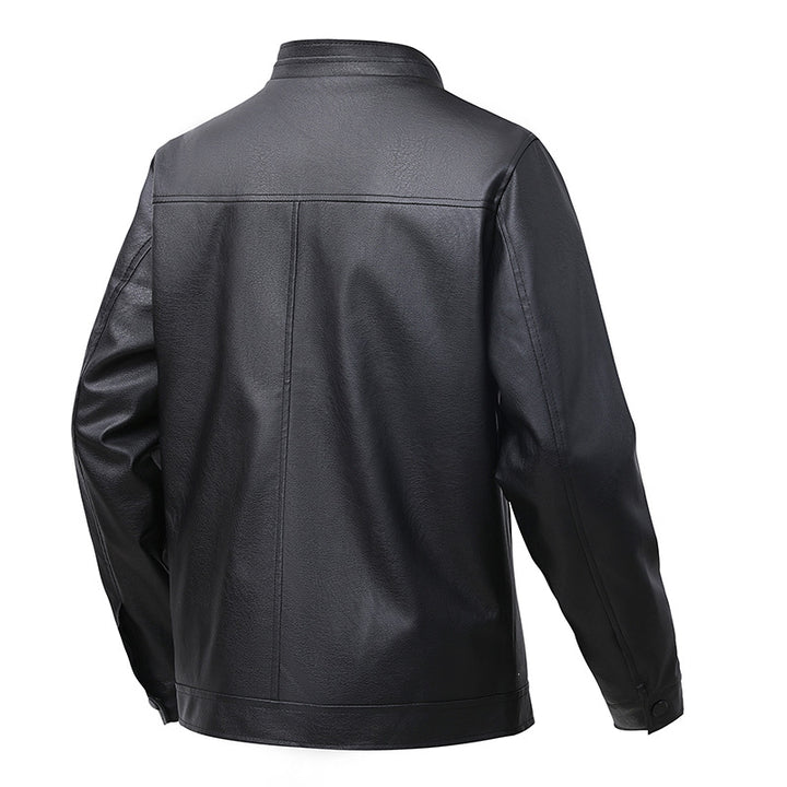 Herren Premium-Kunstleder-Blousonjacke mit Verdecktem Zwei-Wege-Reißverschluss & Rippbündchen Drune