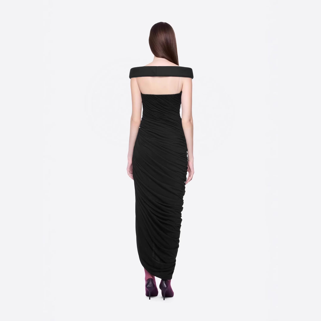 Damen Elegantes Abendkleid mit Off-Schulter-Design und raffiniertem Drapé Drune