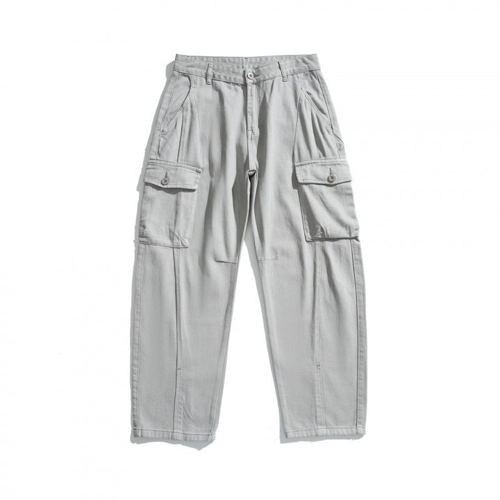 Herren Cargo-Hose im Utility-Stil mit Klappentaschen und geradem Bein Drune