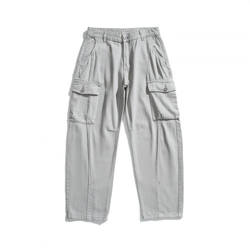 Herren Cargo-Hose im Utility-Stil mit Klappentaschen und geradem Bein Drune