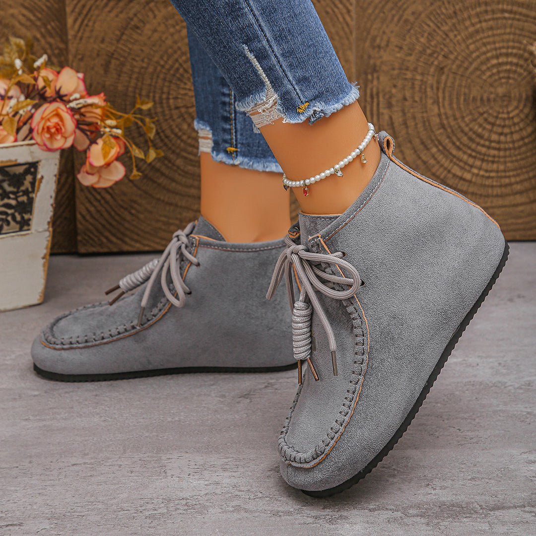 Damen nan mokassin-ankleboots mit handnaht, weichem Innenfutter und profilierter Leichtsohle Drune
