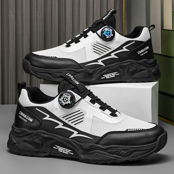Herren robuste Outdoor-Chunky-Sneaker mit Drehverschluss, atmungsaktivem Strickoberteil und profiliertem Dämpfungssystem Drune