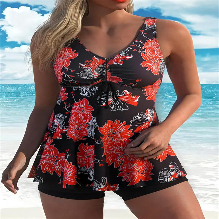 Damen tankini mit weiterem Schnitt und floralem Design Drune