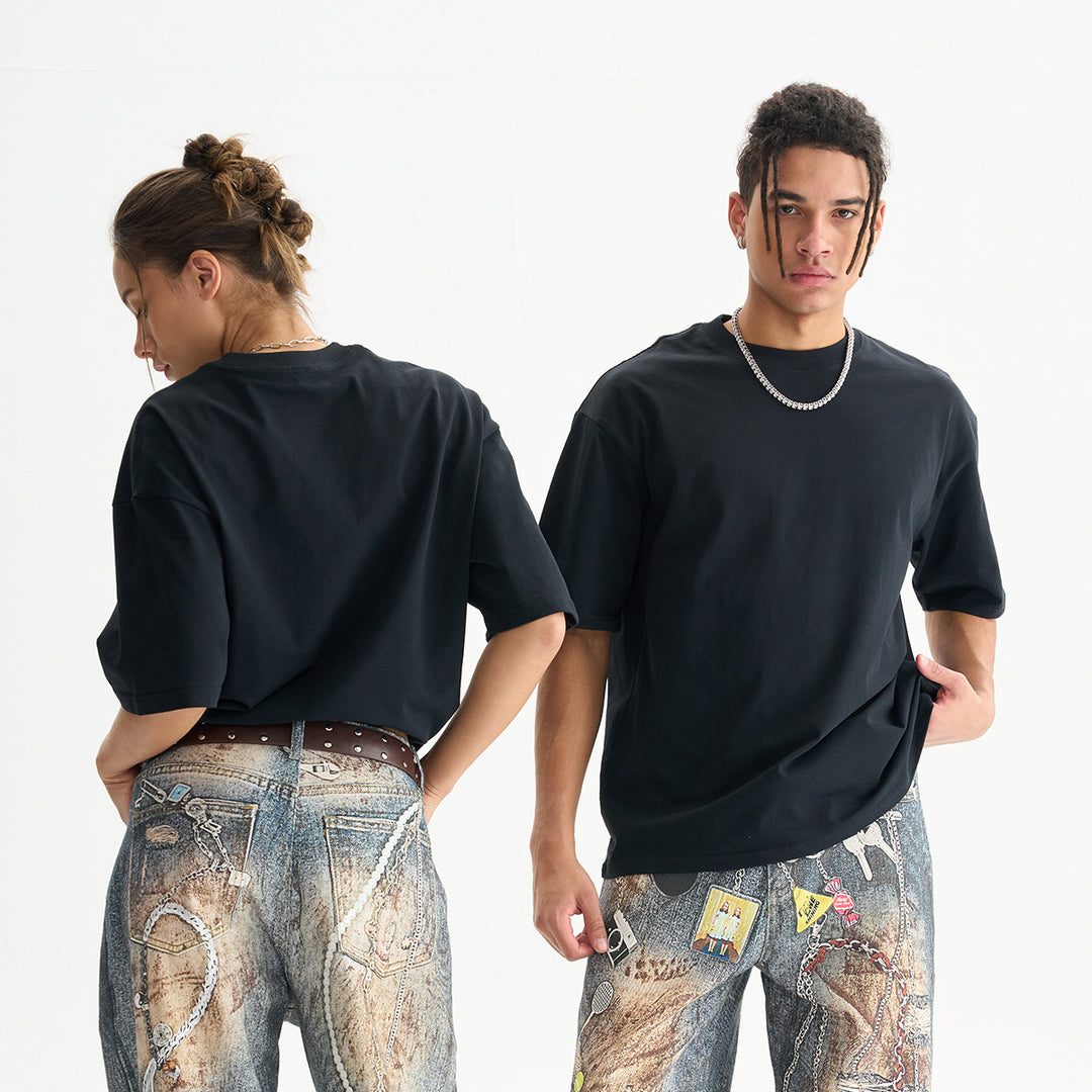 Herren Oversize T-Shirt aus schwerer Bio-Baumwolle mit weitem Schnitt Drune