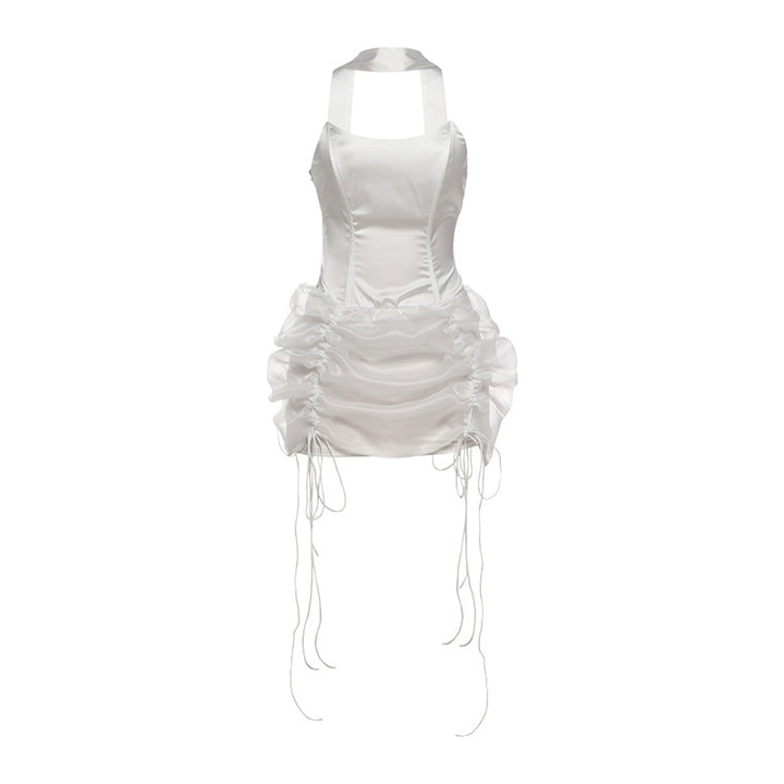 Damen Minikleid mit gerafftem Design und tiefem Ausschnitt Drune