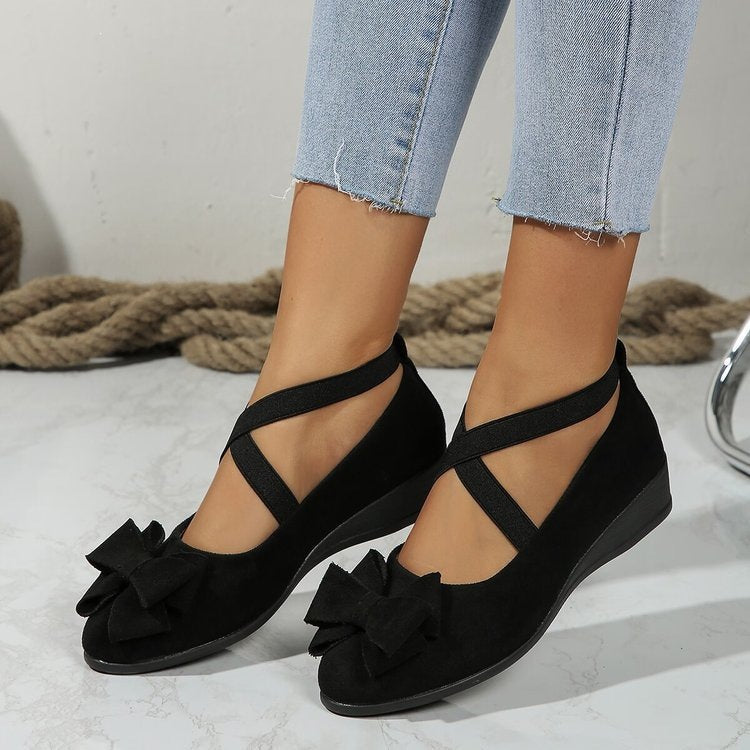Damen modische und komfortable Ballerinas mit Glitzerelementen Drune