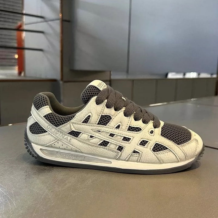 Herren Atmungsaktiver Retro-Laufsneaker mit Mesh- und Wildleder-Overlays Drune