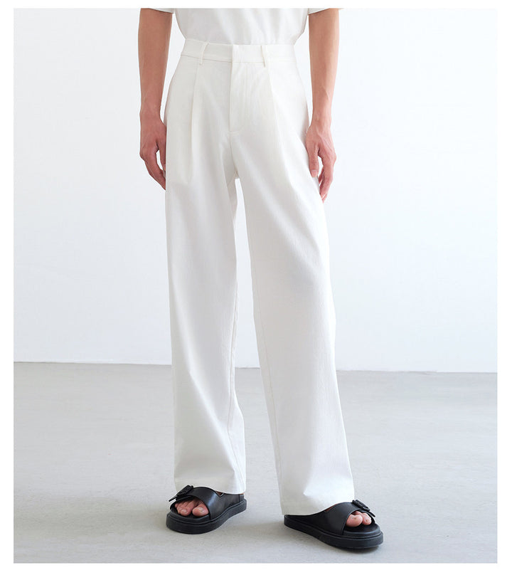 Herren weite hochtaillierte Bundfaltenhose aus Baumwollmix Drune