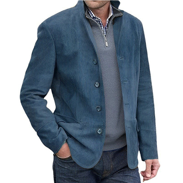 Herren Sakkojacke aus Wildlederoptik mit Stehkragen Drune