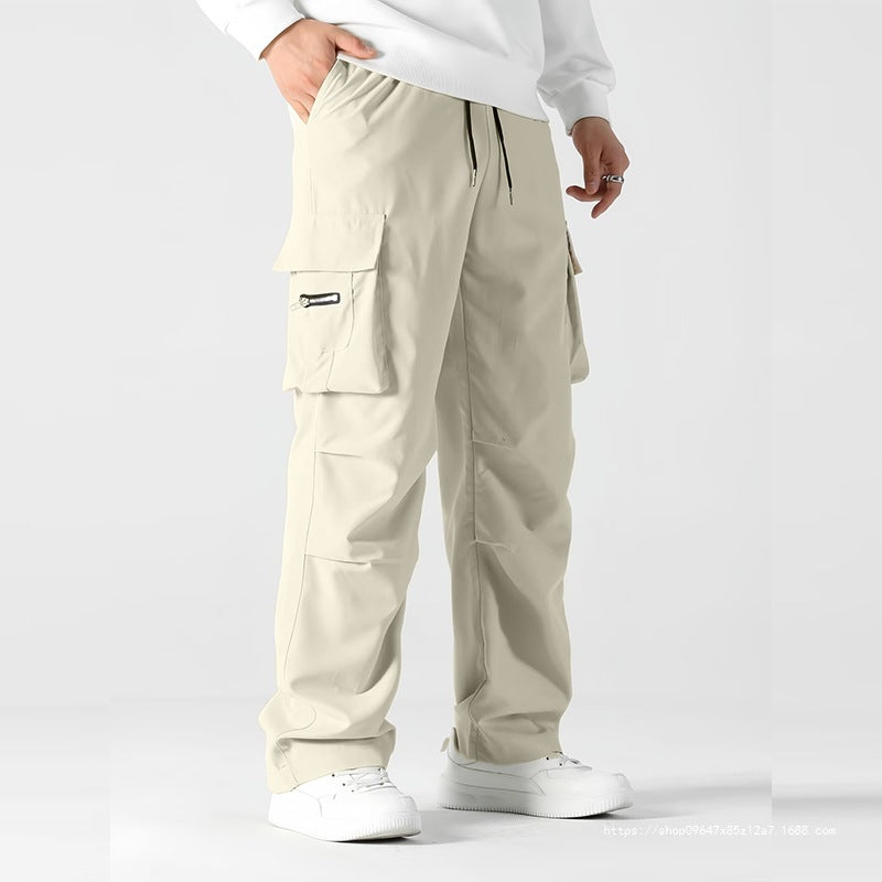 Herren weite Utility-Cargohose mit Tunnelzugbund, Knieabnähern und Multifachtaschen Drune