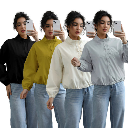 Damen Lässige Oversize-Blousonjacke mit Ballonärmeln Drune