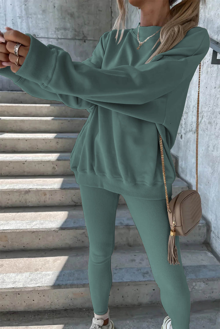 Damen lässiges Sweatshirt und Leggings-Set Drune