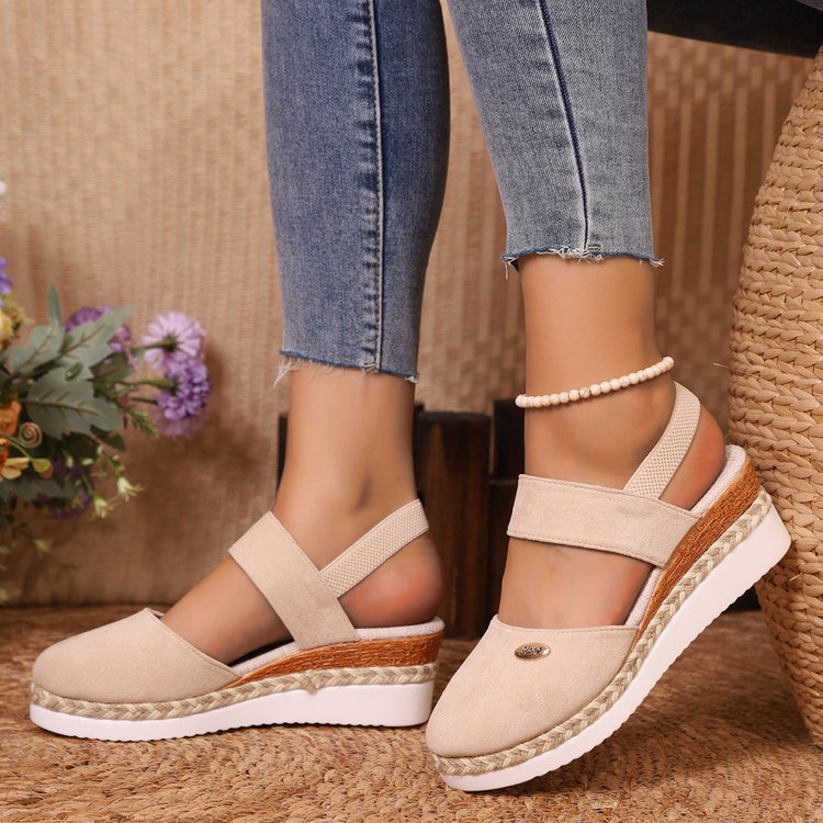 Damen Keil-Slingback Espadrille mit gepolstertem Komfortfußbett Drune