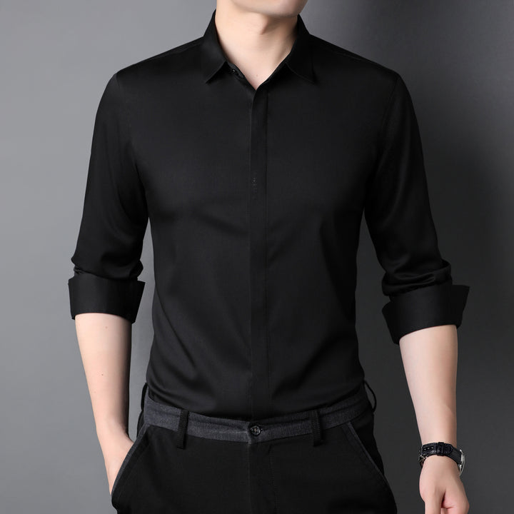 Herren Elegantes Langarmhemd aus hochwertigem, atmungsaktivem Gewebe Drune