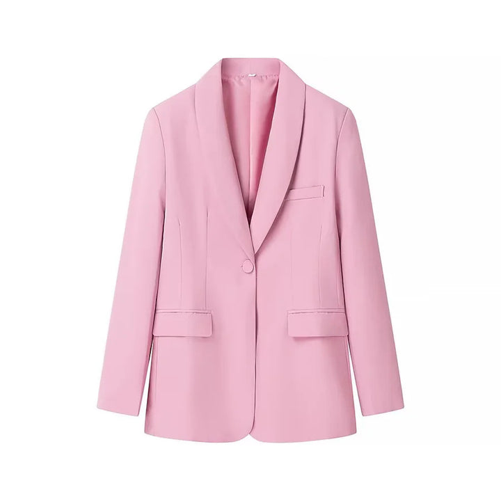 Damen nan taillierter Longblazer mit Schalkragen, verdecktem Knopfverschluss und Pattentaschen Drune