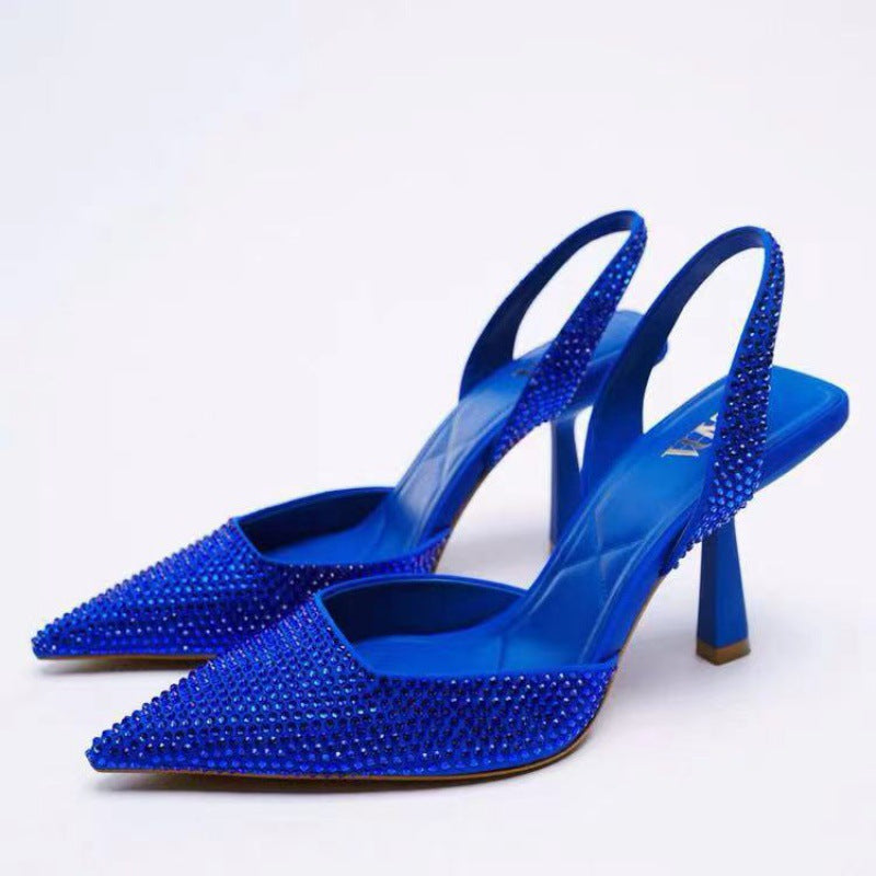 Damen Glamouröse Slingback-Pumps mit Strassverzierungen Drune