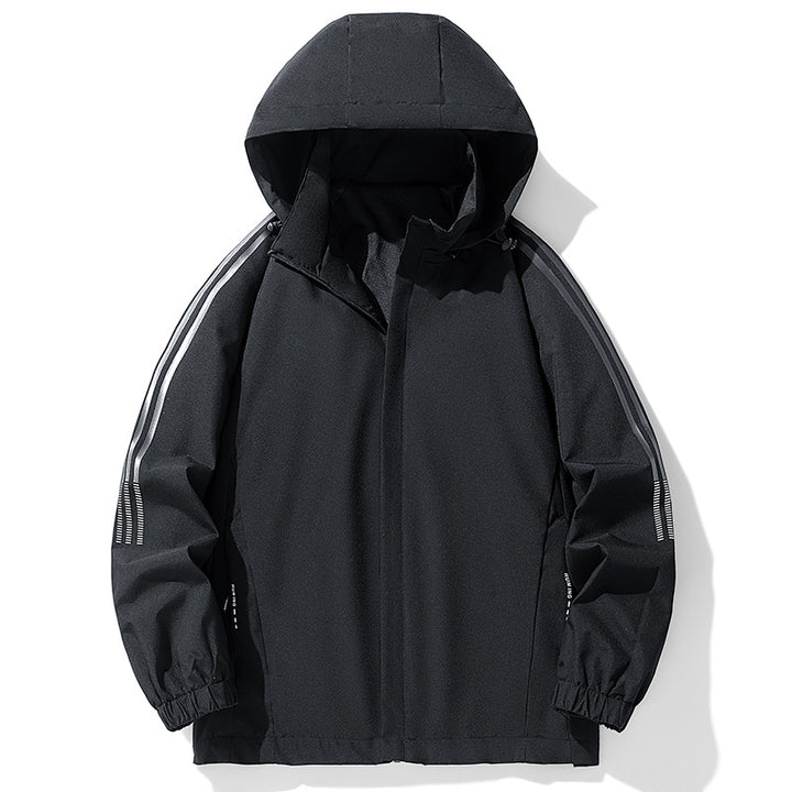 Herren Sportliche Regenjacke mit verstellbarer Kapuze Drune