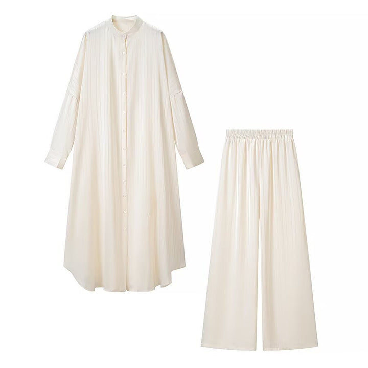 Damen Maxikleid im Plissee-Kaftanstil mit Oversize-Ärmeln und Knopfleiste Drune