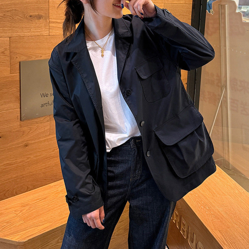 Damen Modische Utility-Jacke mit praktischen Taschen Drune