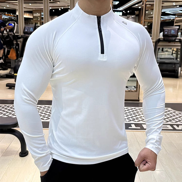Herren Sportliches Langarmshirt mit Reißverschluss Drune