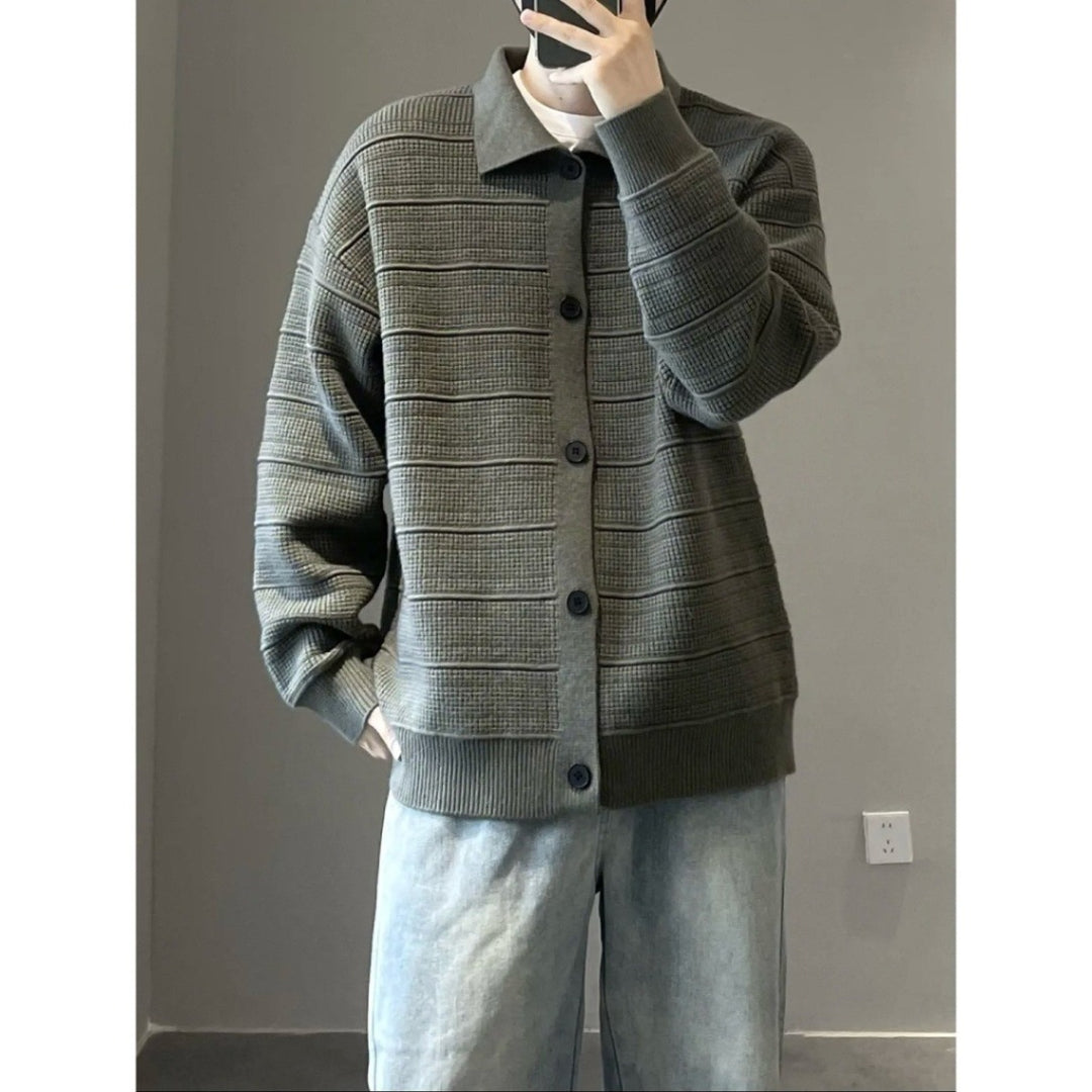 Herren Modische Strickjacke mit strukturiertem Design Drune
