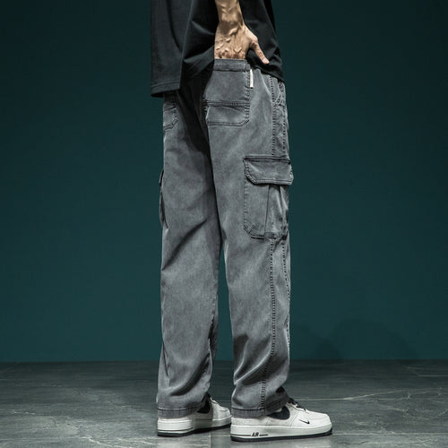 Herren Cargohose im Camouflage-Utility-Stil mit geradem Bein und robustem Canvas Drune