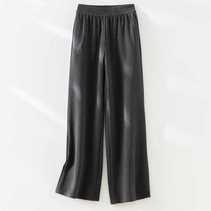 Damen weite Lounge-Hose mit elastischem Bund und Eingrifftaschen Drune