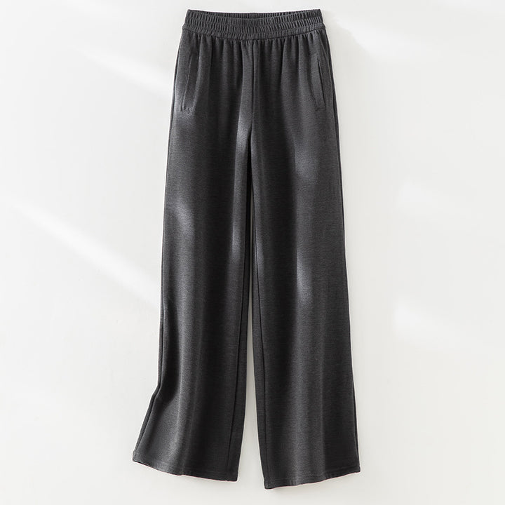 Damen weite Lounge-Hose mit elastischem Bund und Eingrifftaschen Drune