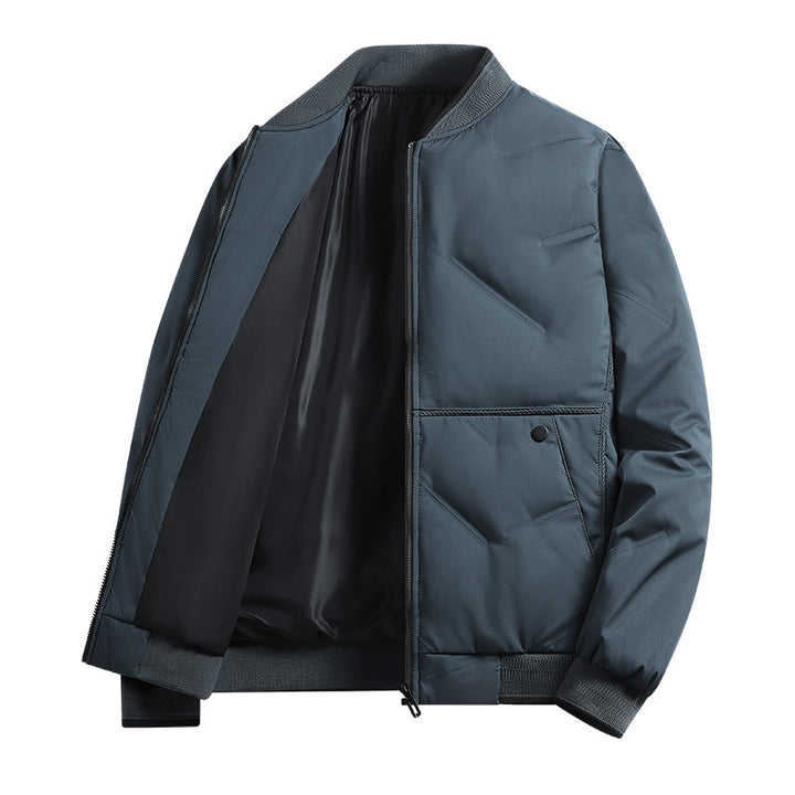 Herren isolierte Quilted-Bomberjacke mit Softshell-Außenmaterial, wärmender Thermofütterung und Druckknopf-Eingrifftaschen Drune