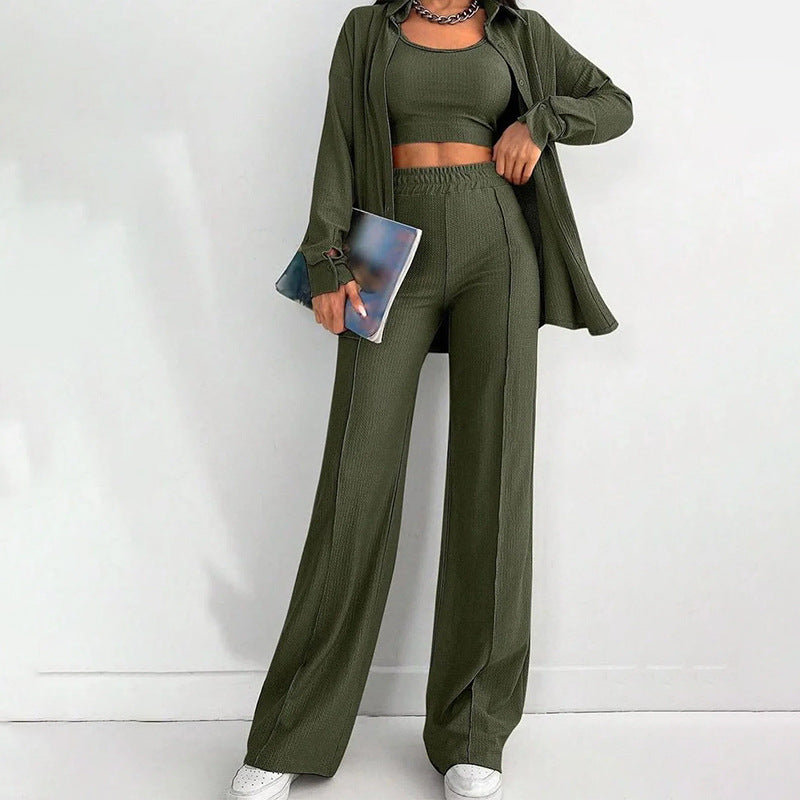 Damen Lässiges Zweiteiliges Set mit weitem Schnitt Drune
