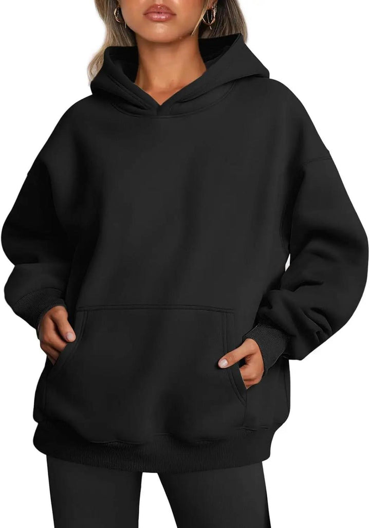 Damen nan oversized Kapuzenpullover mit verlängerter Silhouette und Kängurutasche Drune