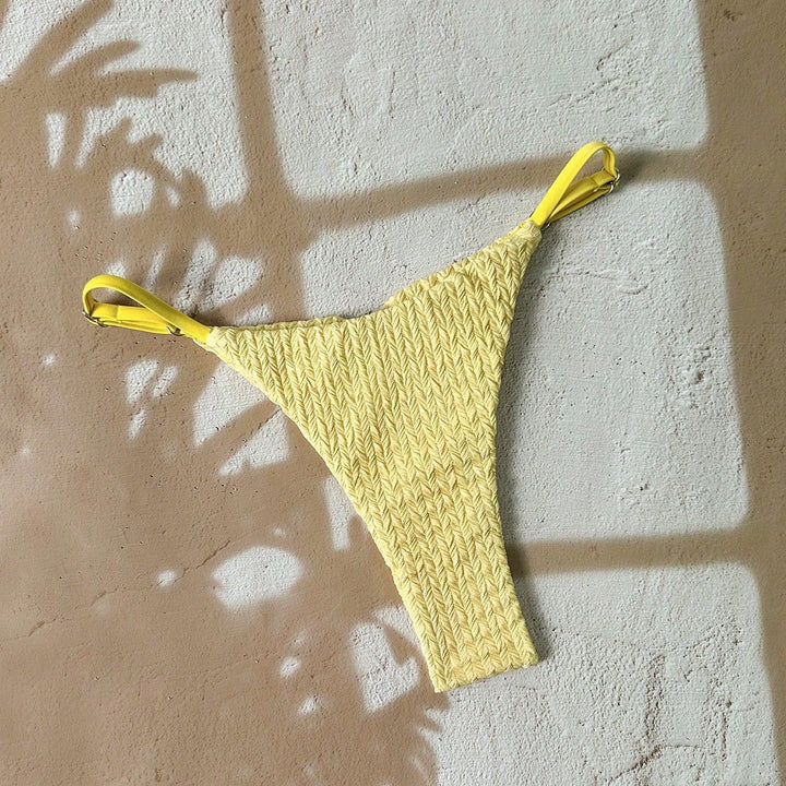Damen Bikiniunterteil mit modischem Hoher Schnitt und verstellbaren Trägern Drune