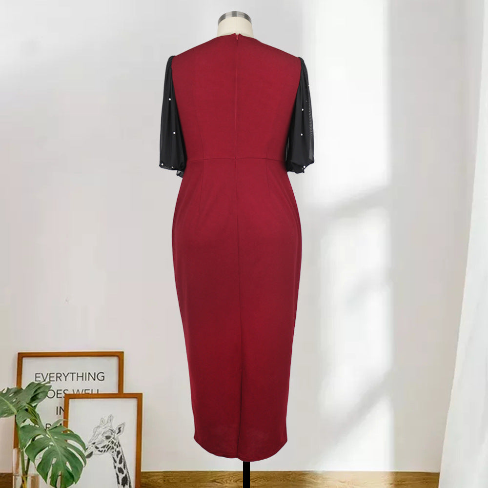 Damen Kleid mit eleganten transparenten Ärmeln Drune