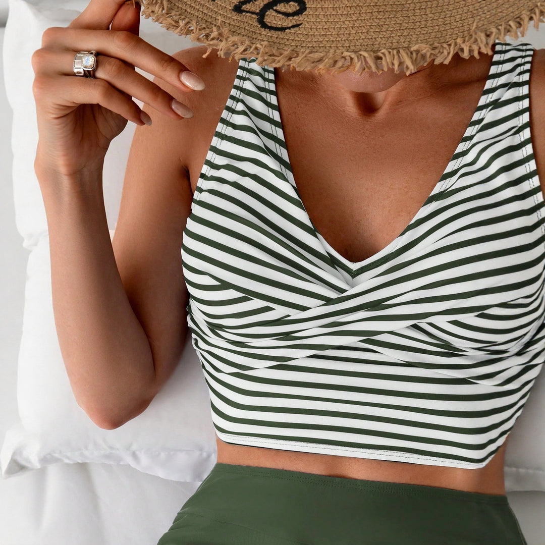 Damen Sportliches Crop-Top und Hochtaillierte Shorts Drune