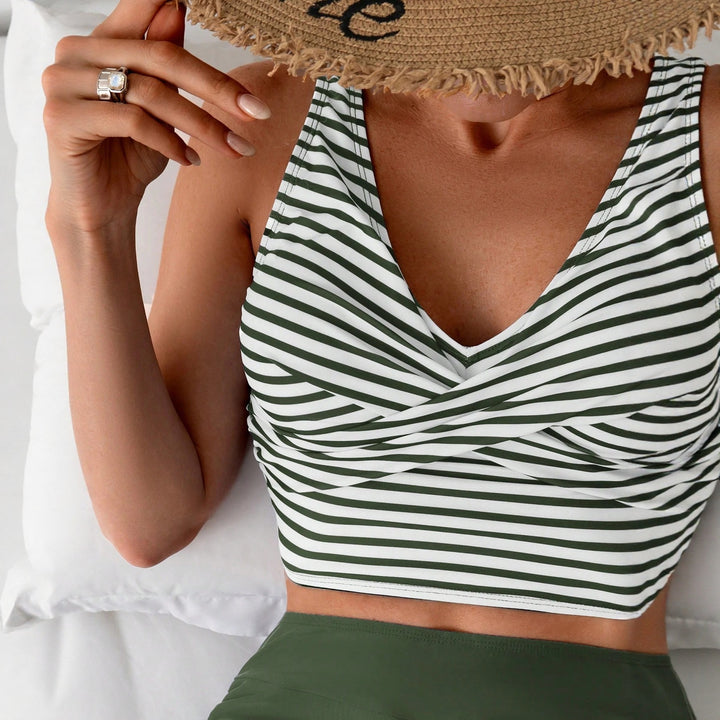 Damen Sportliches Crop-Top und Hochtaillierte Shorts Drune
