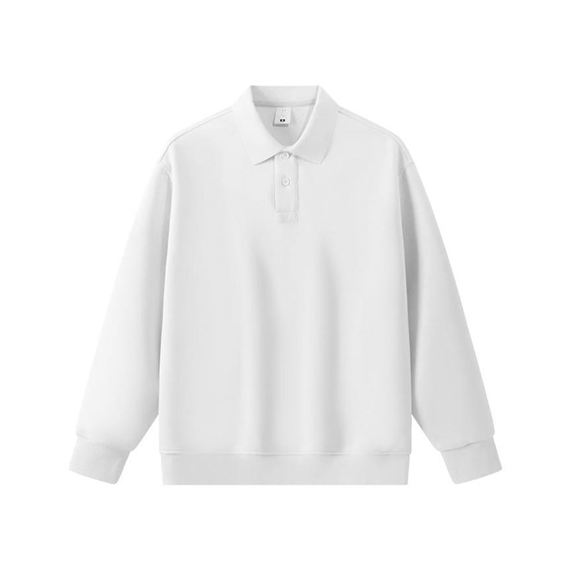 Unisex Oversize-Polo-Sweatshirt mit gerippten Bündchen und Knopfleiste Drune