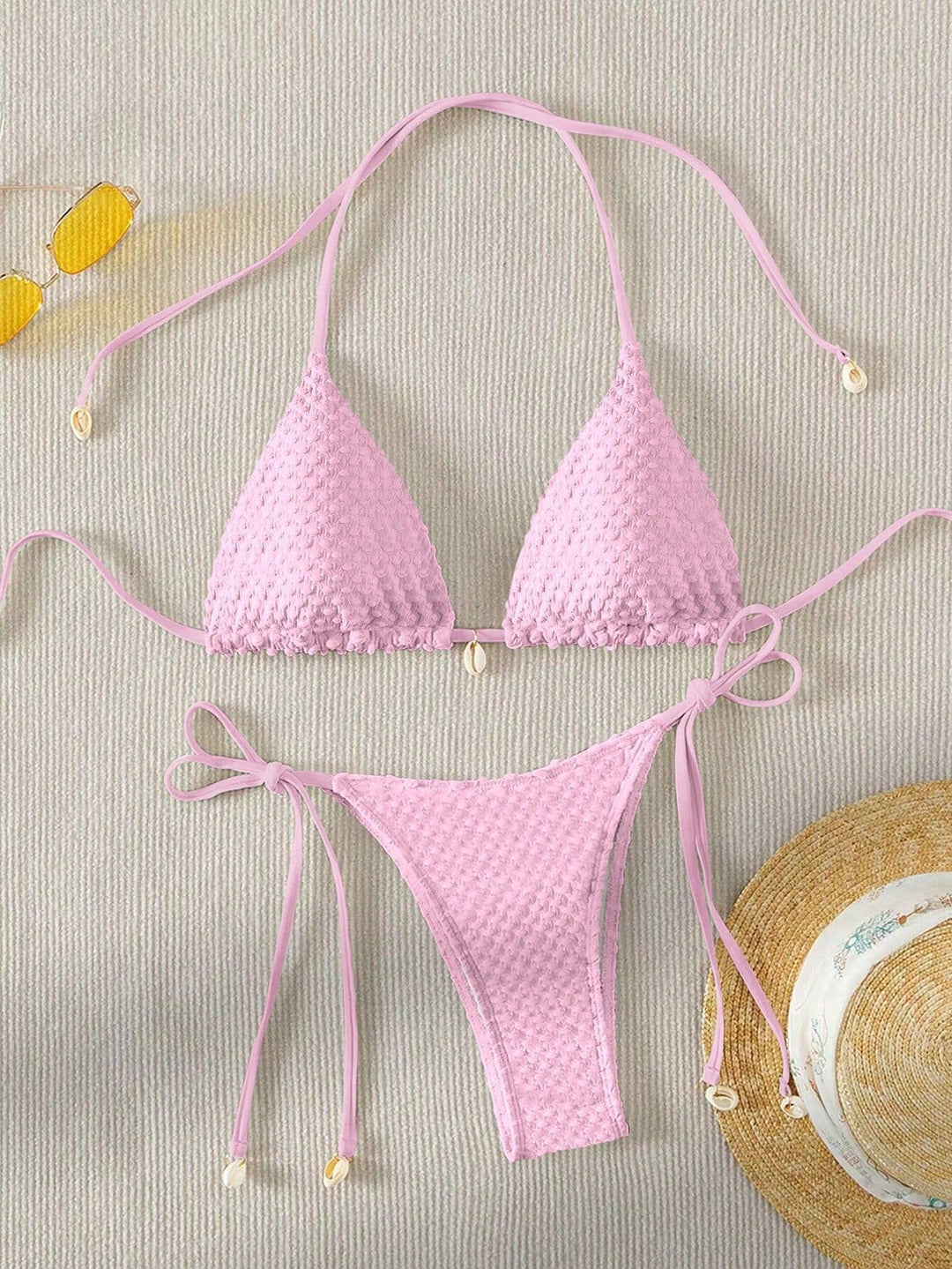 Damen Triangel-Bikinioberteil mit strukturierter Textur Drune