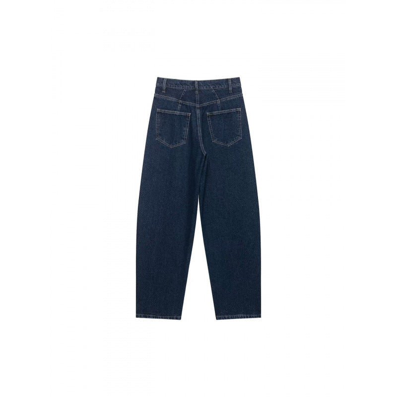 Damen Hochtaillierte weite Streifenjeans im Retro‑Look Drune