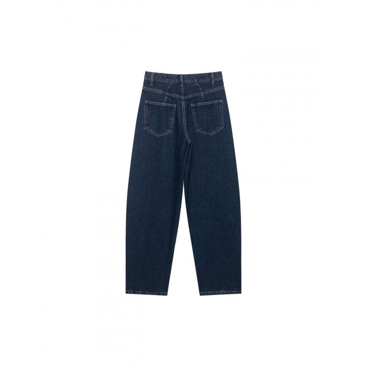 Damen Hochtaillierte weite Streifenjeans im Retro‑Look Drune
