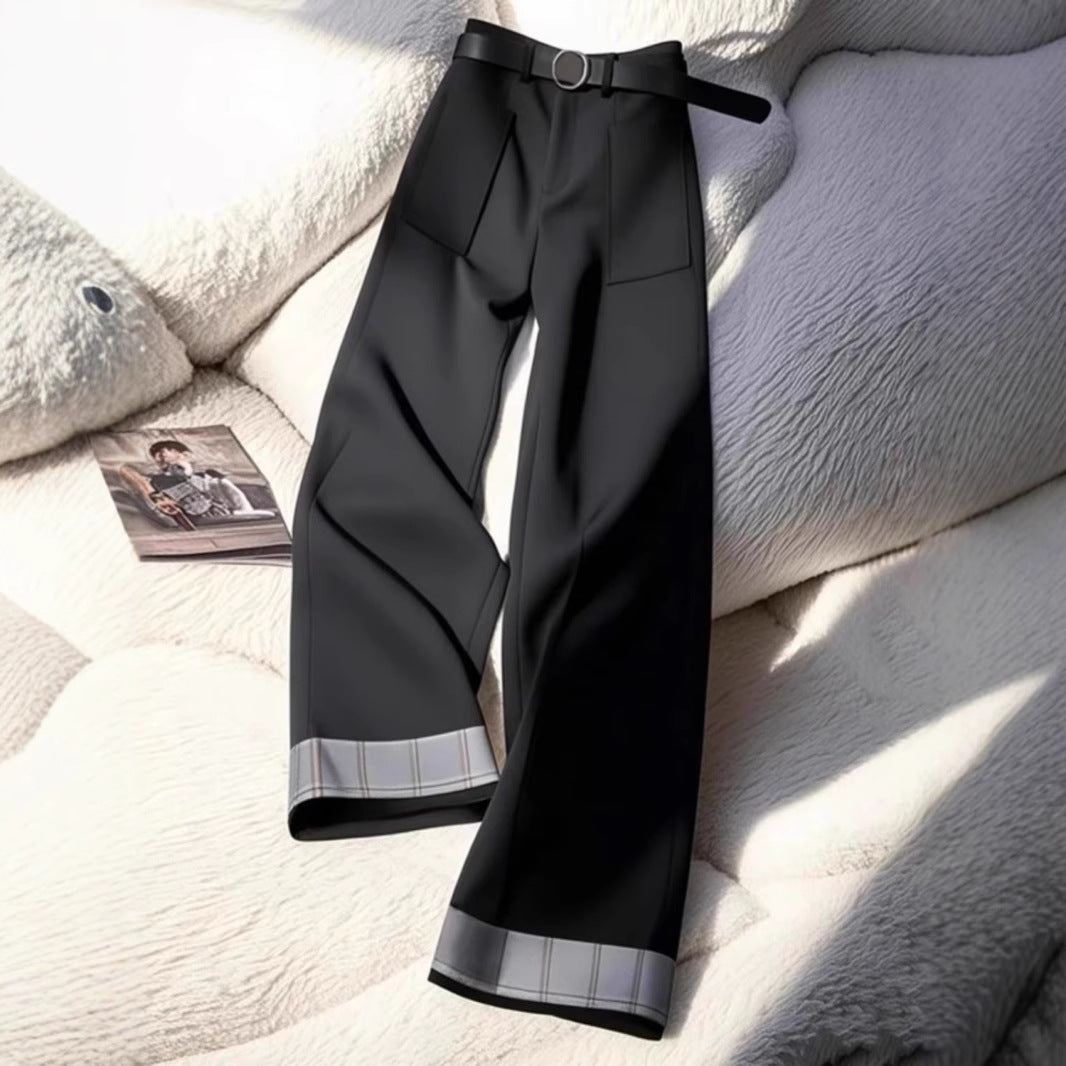 Damen Modische Palazzohose mit elegantem Röhrenbund Drune