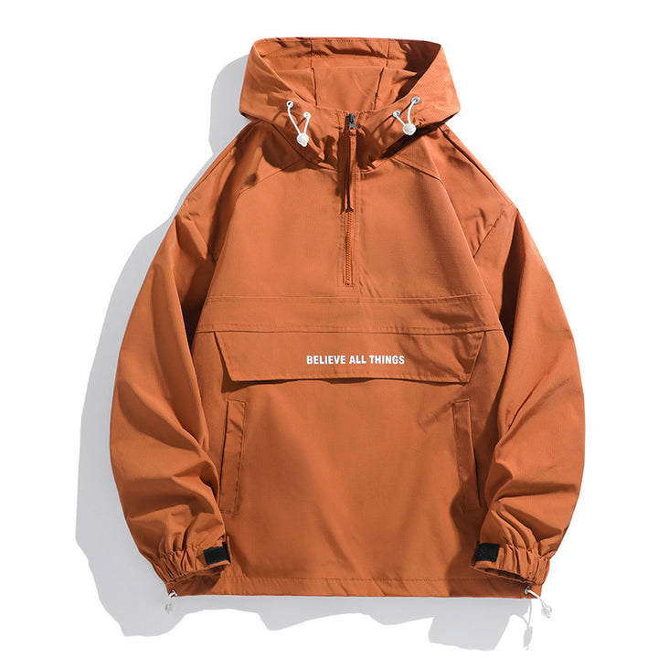 Herren Stylische Outdoorjacke mit hohem Kragen Drune