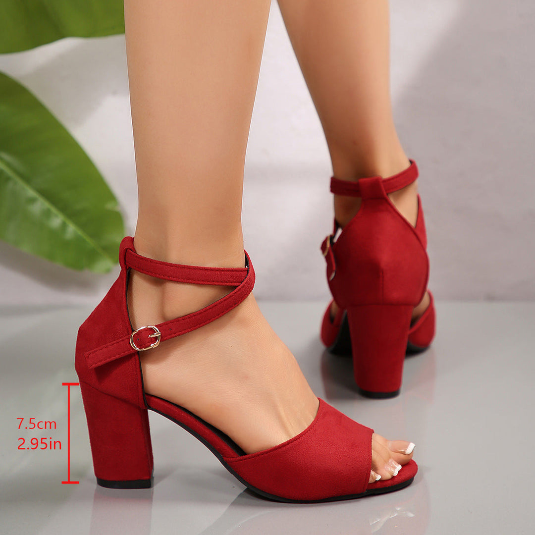 Damen elegante Absatzsandalen mit einem raffinierten Riemchen-Design Drune