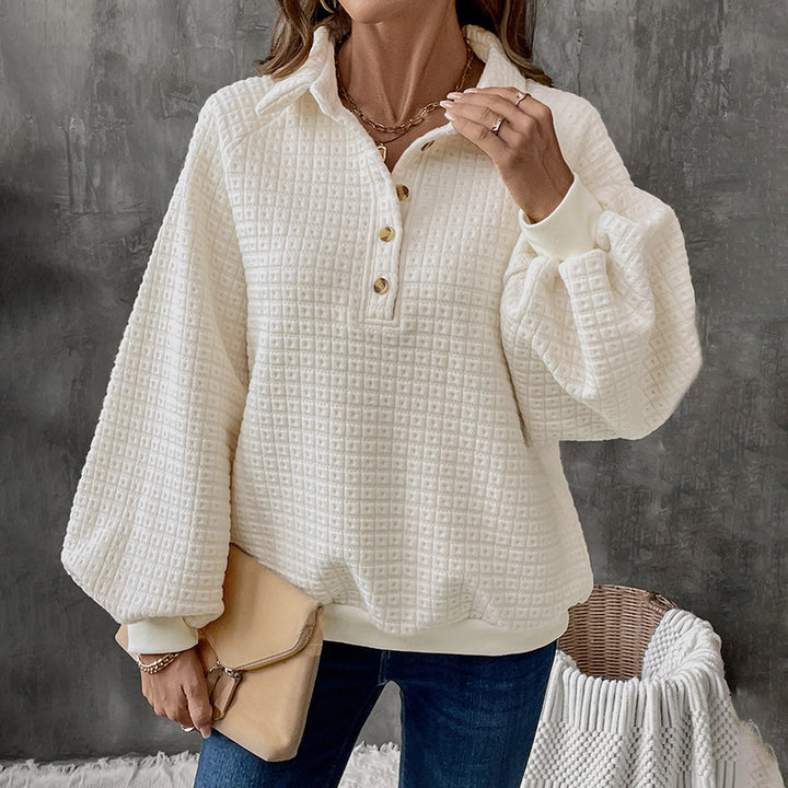 Damen kuscheliges Oversized Sweatshirt mit Knopfdetails Drune