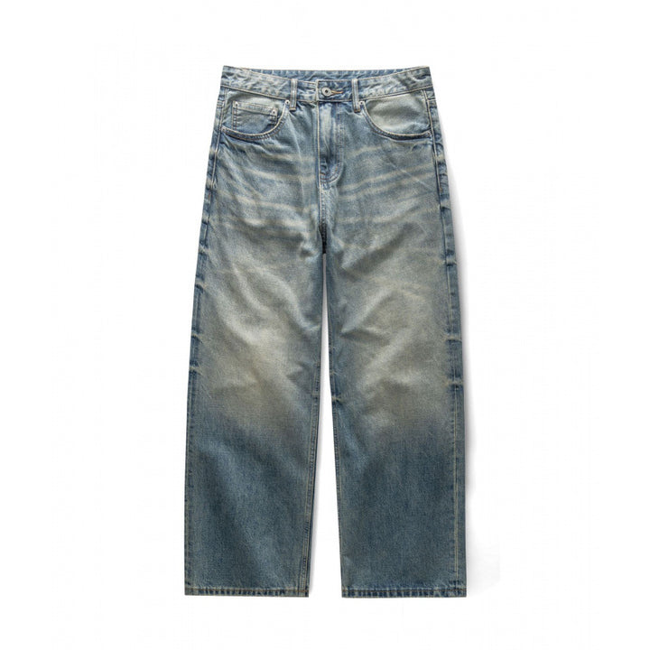 Damen Weitgeschnittene Straight‑Leg Jeans mit hoher Taille und Vintage‑Waschung Drune