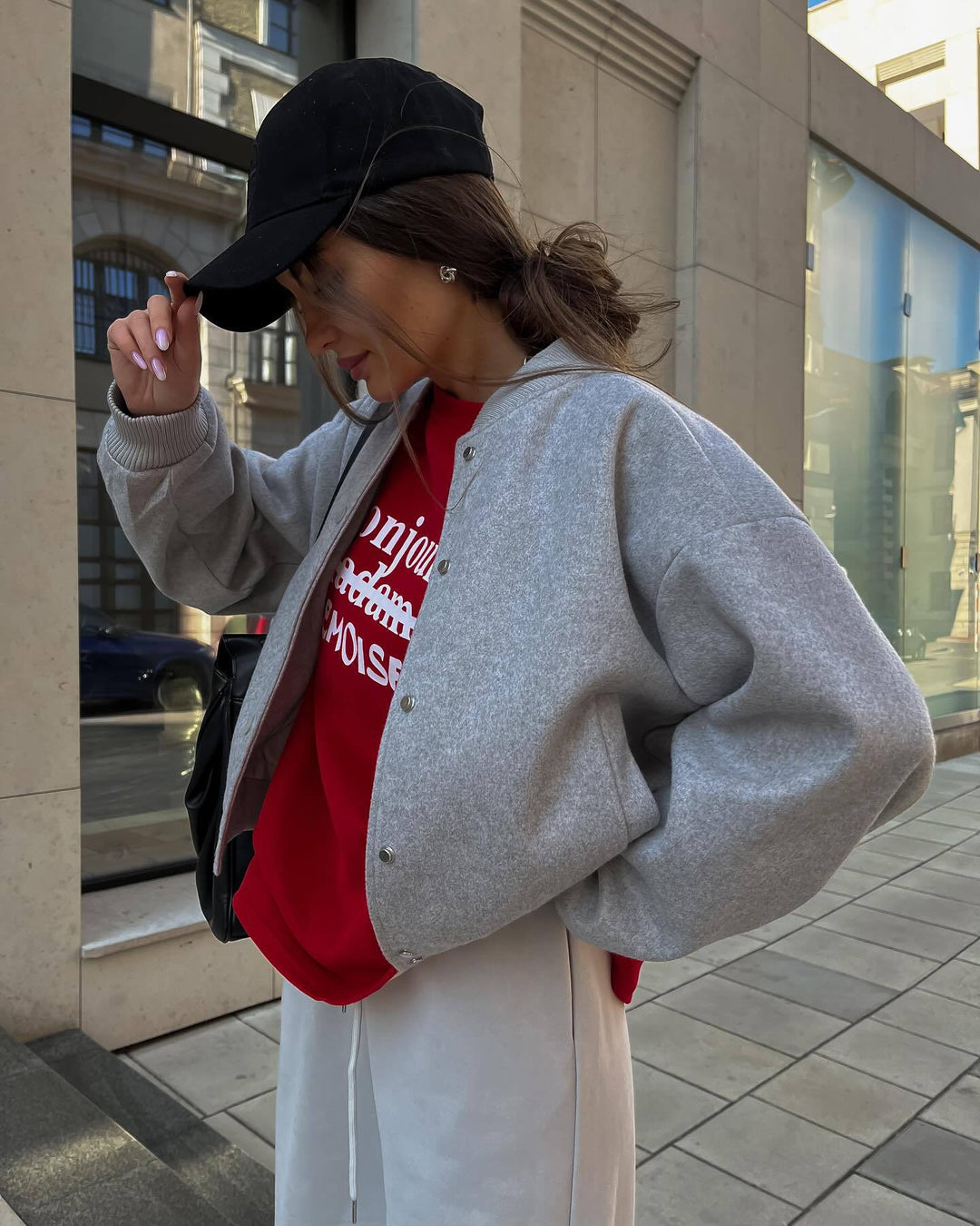 Damen lässige Collegejacke mit komfortabler Passform und funktionalen Details Drune