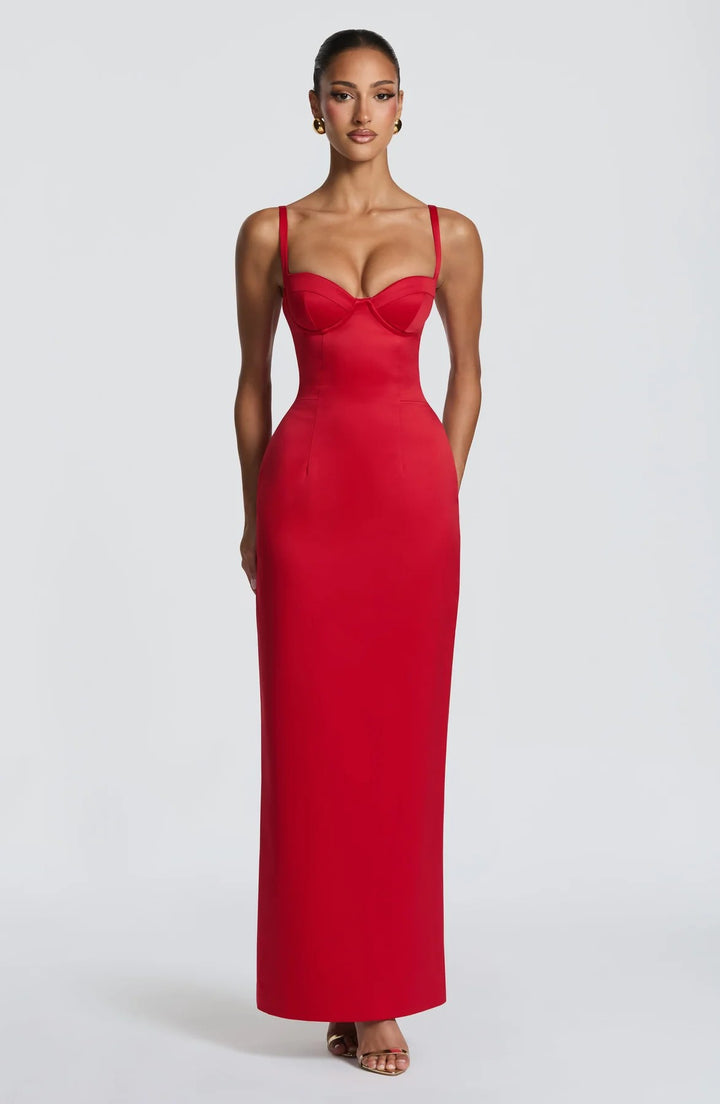 Damen Elegantes Ballkleid mit figurformendem Design Drune
