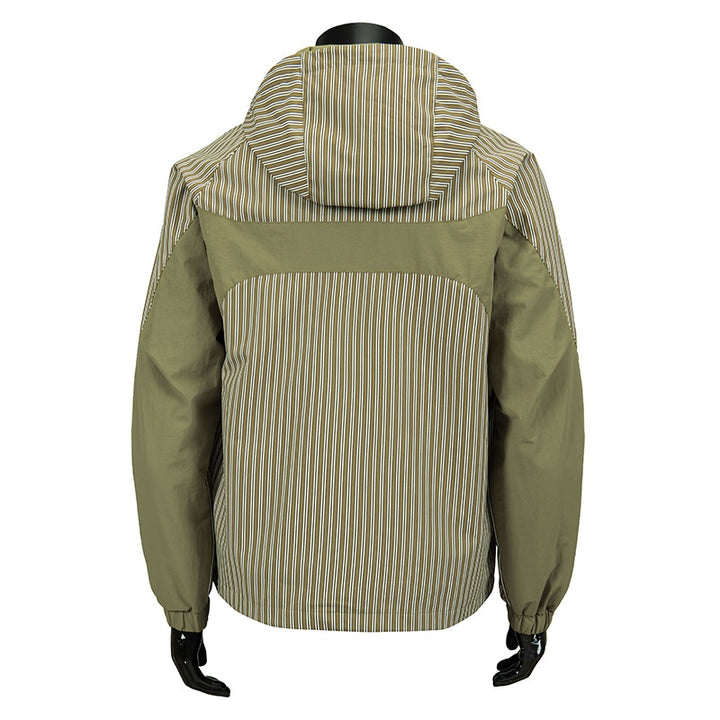 Herren Modische Windbreaker-Jacke mit Kapuze und Streifenmuster Drune