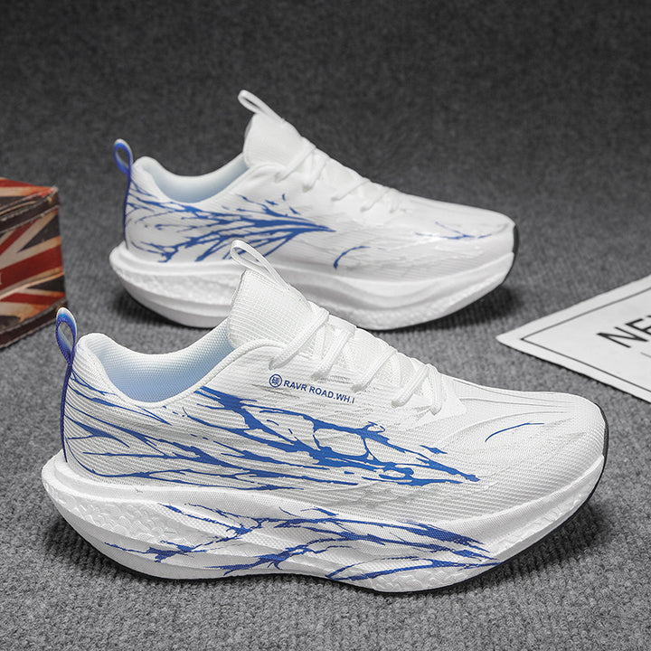 Unisex leichte Performance-Laufschuhe mit gestricktem Obermaterial, reaktiver Hohlkern-Zwischensohle und dynamischem Grafikprint Drune
