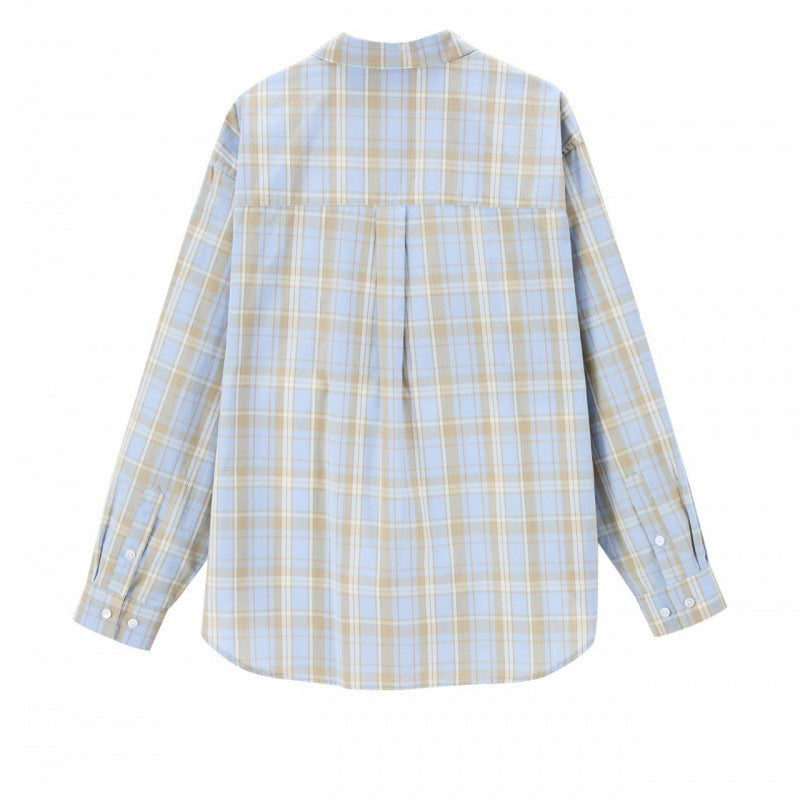 Unisex Boxy-kariertes Overshirt mit Hemdkragen und aufgesetzter Brusttasche Drune